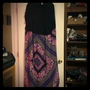 Black and multi colour 4× dress